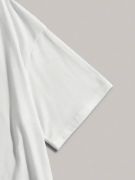 Baskılı Oversize Bisiklet Yaka T-shirt - Beyaz resmi
